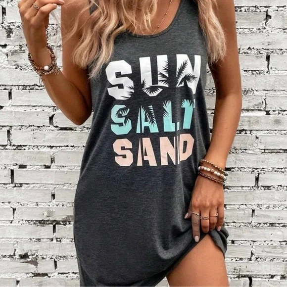 New Gray Graphic Swim Cover-Up - Picture 5 of 5